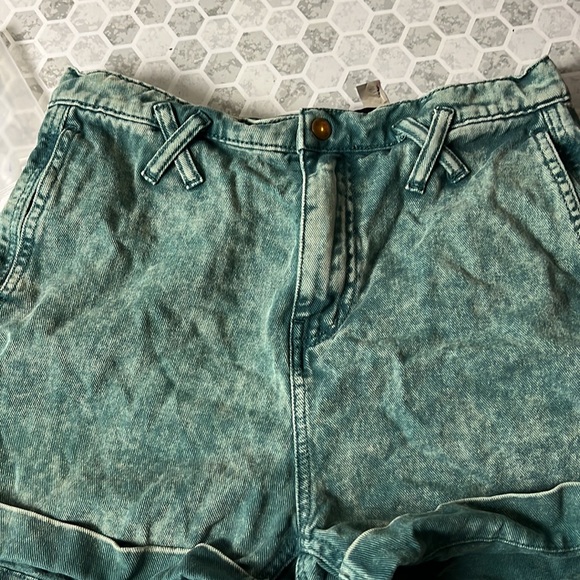 BDG Sz 24 Green High Rise Denim Jean Shorts - Picture 3 of 5